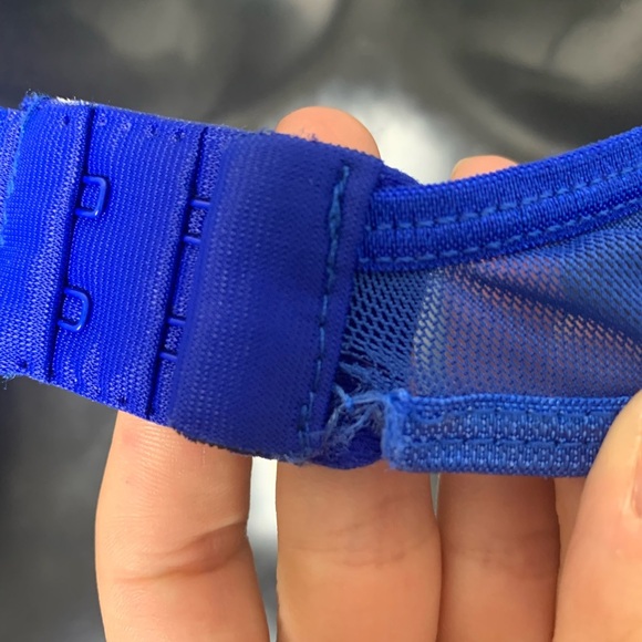 Blue Lace Cut Out Teddy Lingerie w/ Bows Open Back One Size Medium - Picture 9 of 11